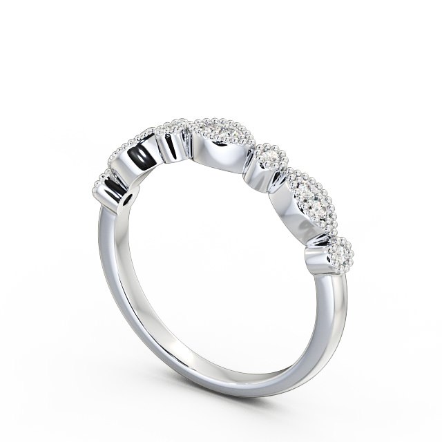 Half Eternity 0.10ct Round Diamond Ring 18K White Gold - Vienne HE50_WG_SIDE
