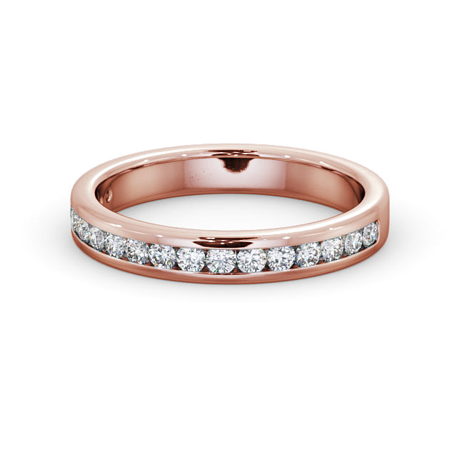Half Eternity Round Diamond Ring 18K Rose Gold - Rosie HE51_RG_FLAT