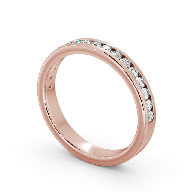 Half Eternity Round Diamond Ring 18K Rose Gold - Rosie HE51_RG_SIDE