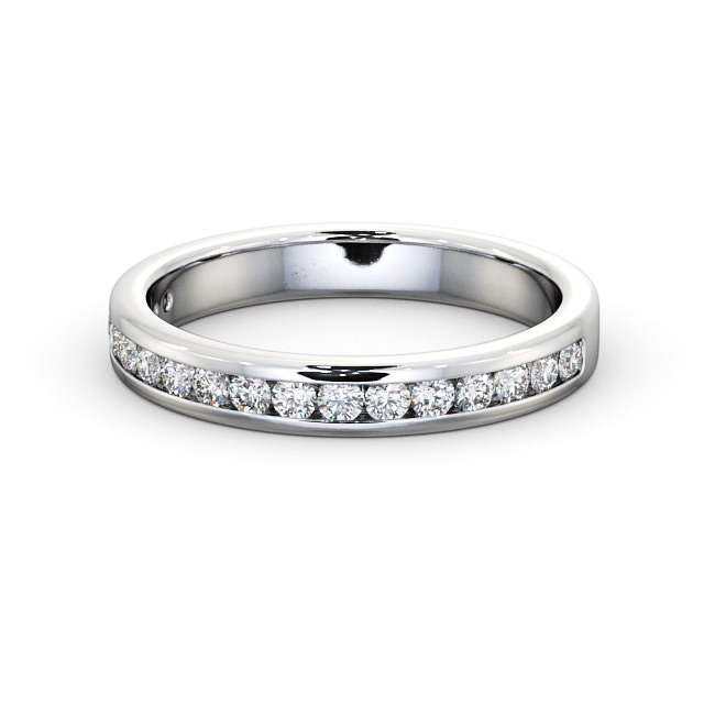 Half Eternity Round Diamond Ring 9K White Gold - Rosie HE51_WG_FLAT