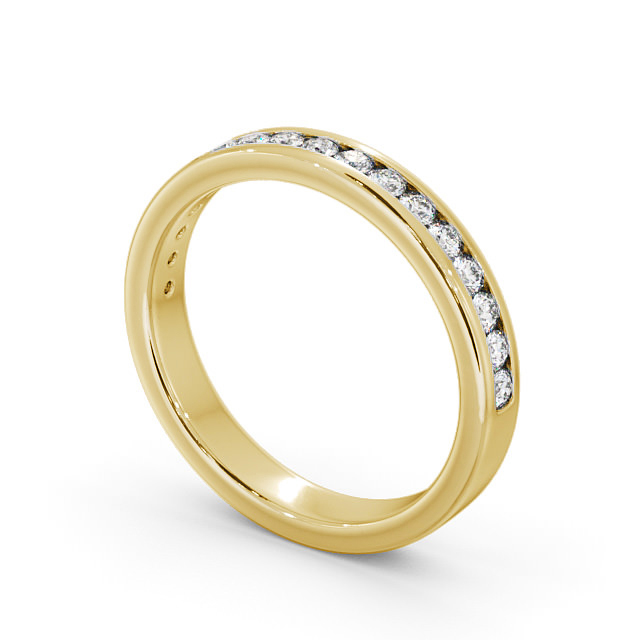 Half Eternity Round Diamond Ring 9K Yellow Gold - Rosie HE51_YG_SIDE