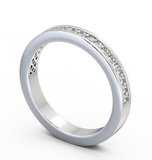 Half Eternity Princess Diamond Ring 9K White Gold - Eva HE52_WG_THUMB1