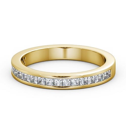  Half Eternity Princess Diamond Ring 18K Yellow Gold - Eva HE52_YG_THUMB2 
