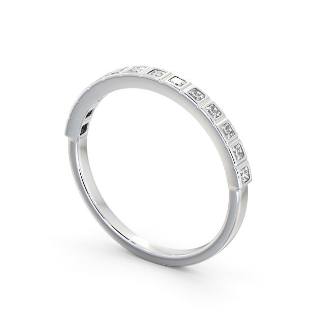 Half Eternity Princess Diamond Ring 9K White Gold - Atterby HE55_WG_SIDE