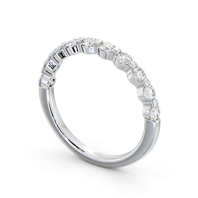 Half Eternity Round Diamond Ring Palladium - Candice HE56_WG_SIDE