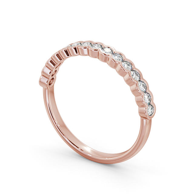 Half Eternity Round Diamond Ring 9K Rose Gold - Eredine HE61_RG_SIDE