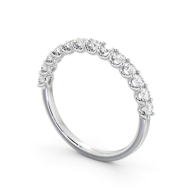 Half Eternity Round Diamond Ring 18K White Gold - Angeline HE67_WG_SIDE