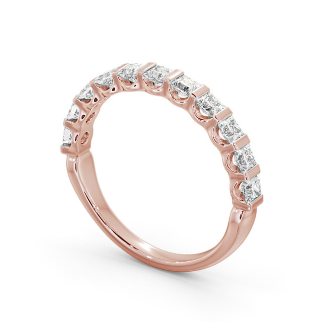 Half Eternity Princess Diamond Ring 9K Rose Gold - Dalhally HE68_RG_SIDE