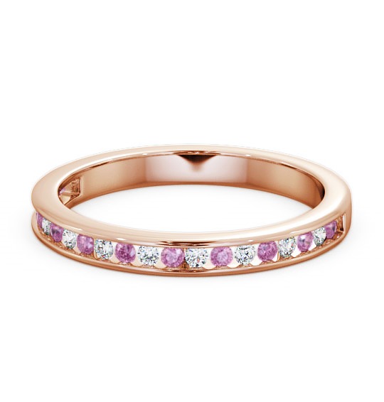  Half Eternity Pink Sapphire and Diamond 0.32ct Ring 9K Rose Gold - Primrose HE6GEM_RG_PS_THUMB2 