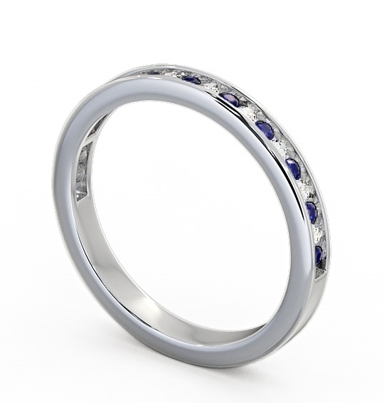 Half Eternity Blue Sapphire and Diamond 0.32ct Ring 9K White Gold - Primrose HE6GEM_WG_BS_THUMB1