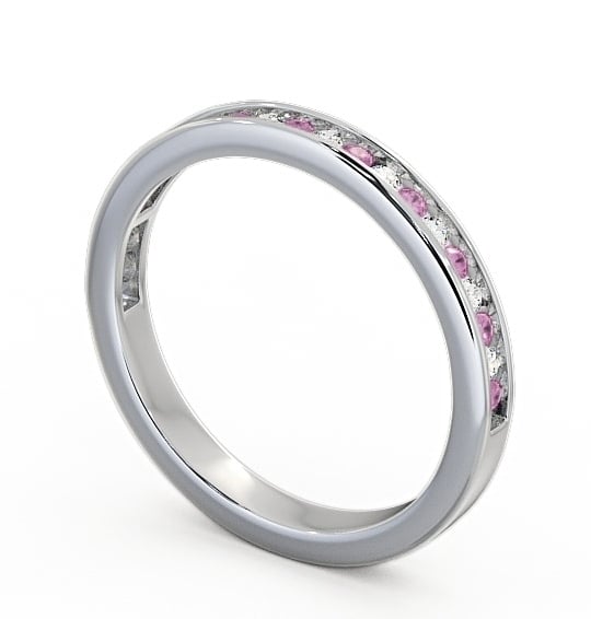  Half Eternity Pink Sapphire and Diamond 0.32ct Ring 18K White Gold - Primrose HE6GEM_WG_PS_THUMB1 