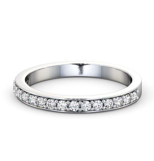  Half Eternity Round Diamond Ring 18K White Gold - Merrion HE8_WG_THUMB2 