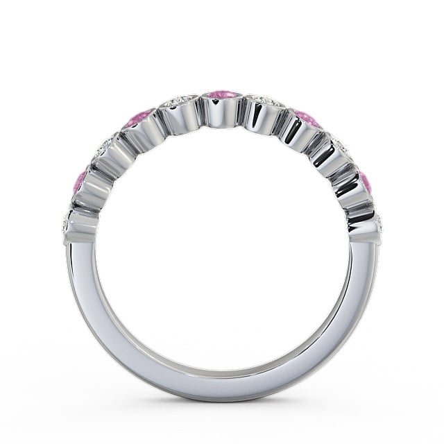 Half Eternity Pink Sapphire and Diamond 0.43ct Ring Platinum - Leybury HE9GEM_WG_PS_UP