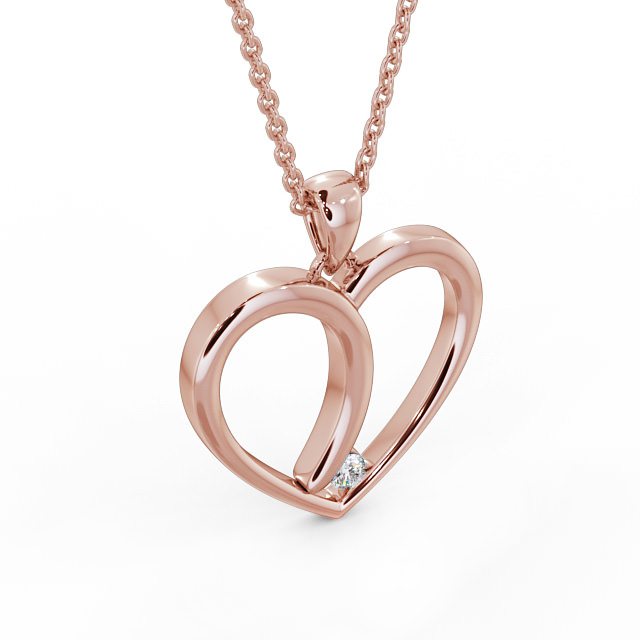 Heart Shaped Diamond Pendant 18K Rose Gold - Reyna PNT100_RG_FLAT
