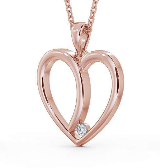 Heart Shaped Diamond Pendant 18K Rose Gold - Reyna PNT100_RG_THUMB1