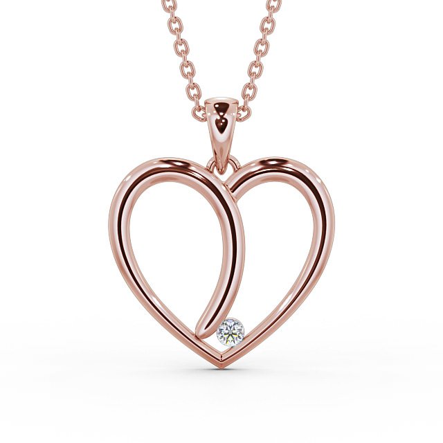 Heart Shaped Diamond Pendant 18K Rose Gold - Reyna PNT100_RG_UP