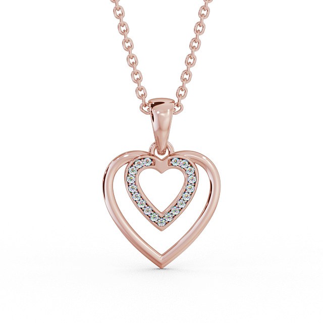 Heart Shaped Diamond Pendant 18K Rose Gold - Morena PNT102_RG_UP