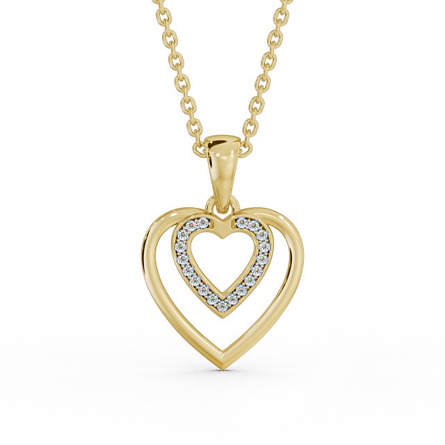 Heart Shaped Diamond Pendant 18K Yellow Gold - Morena PNT102_YG_UP