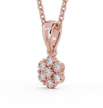 Cluster Style Diamond Pendant 18K Rose Gold - Cesara PNT104_RG_THUMB1