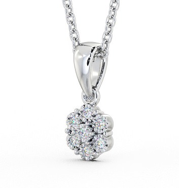  Cluster Style Diamond Pendant 18K White Gold - Cesara PNT104_WG_THUMB1 