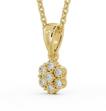Cluster Style Diamond Pendant 9K Yellow Gold - Cesara PNT104_YG_THUMB1