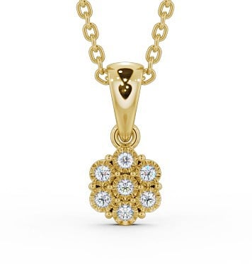  Cluster Style Diamond Pendant 18K Yellow Gold - Cesara PNT104_YG_THUMB2 