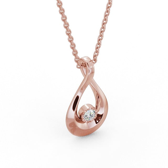 Drop Style 0.10ct Diamond Pendant 18K Rose Gold - Corinna PNT105_RG_FLAT
