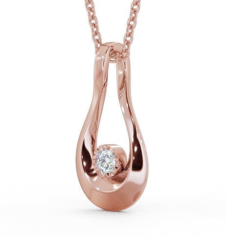 Drop Style 0.10ct Diamond Pendant 9K Rose Gold - Corinna PNT105_RG_THUMB1