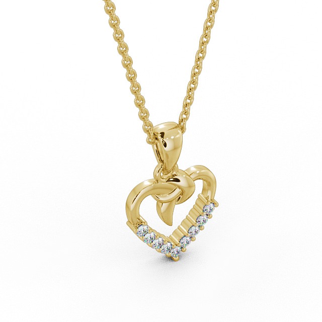 Heart Shaped Diamond Pendant 18K Yellow Gold - Edelina PNT107_YG_FLAT