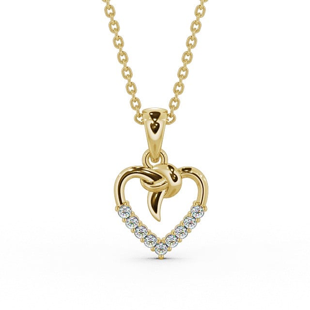 Heart Shaped Diamond Pendant 18K Yellow Gold - Edelina PNT107_YG_UP