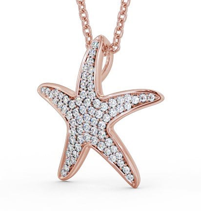 Starfish Shaped 0.32ct Diamond Pendant 18K Rose Gold - Irma PNT109_RG_THUMB1