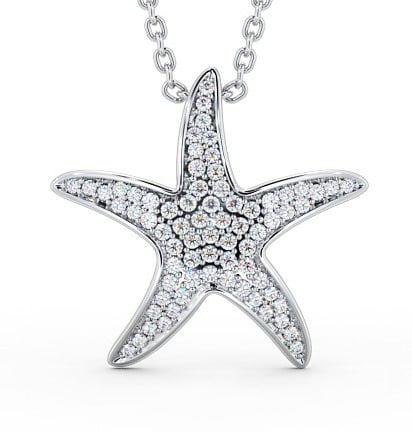  Starfish Shaped 0.32ct Diamond Pendant 18K White Gold - Irma PNT109_WG_THUMB2 