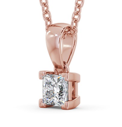 Princess Solitaire Four Claw Stud Diamond Pendant 18K Rose Gold - Filippa PNT120_RG_THUMB1