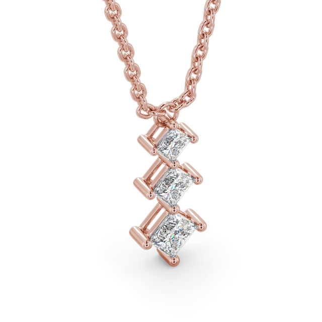 Journey Style Diamond Pendant 18K Rose Gold - Carabel PNT125_RG_FLAT