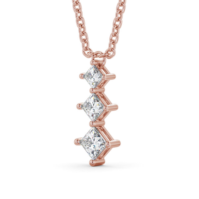 Journey Style Diamond Pendant 18K Rose Gold - Carabel PNT125_RG_SIDE