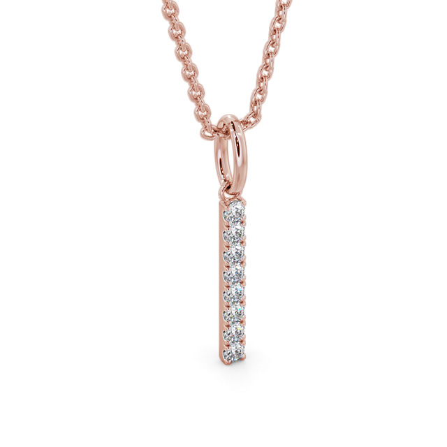 Journey Style Diamond Pendant 9K Rose Gold - Rathal PNT126_RG_FLAT