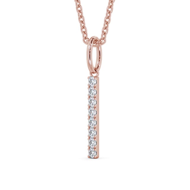 Journey Style Diamond Pendant 9K Rose Gold - Rathal PNT126_RG_SIDE