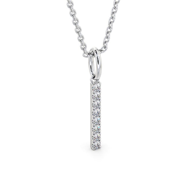 Journey Style Diamond Pendant 9K White Gold - Rathal PNT126_WG_FLAT