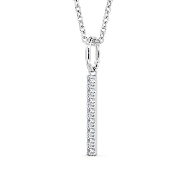 Journey Style Diamond Pendant 9K White Gold - Rathal PNT126_WG_SIDE