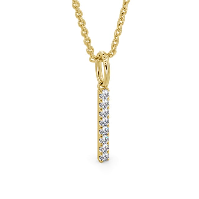 Journey Style Diamond Pendant 9K Yellow Gold - Rathal PNT126_YG_FLAT