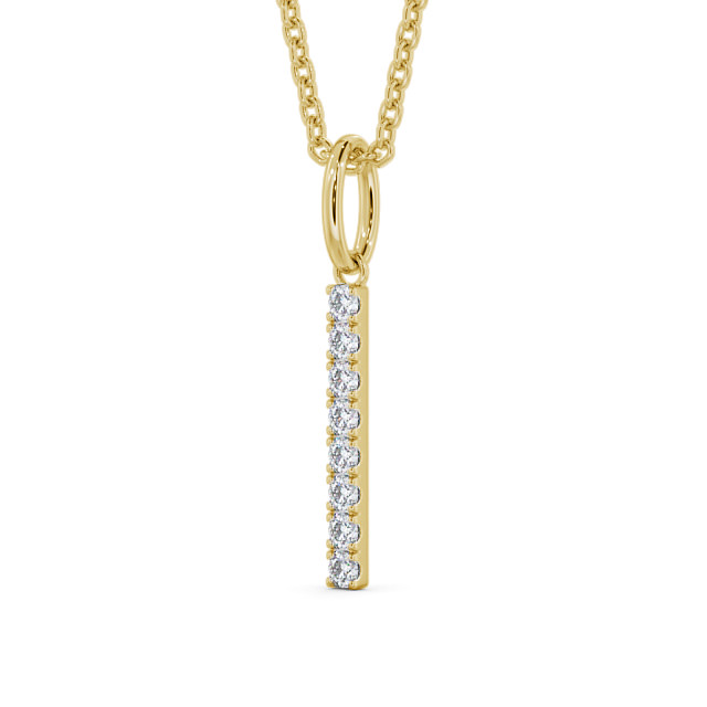 Journey Style Diamond Pendant 18K Yellow Gold - Rathal PNT126_YG_SIDE