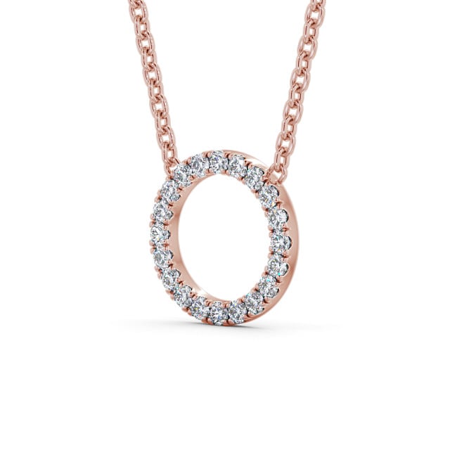 Circle Round Diamond Pendant 9K Rose Gold - Carletta PNT128_RG_SIDE
