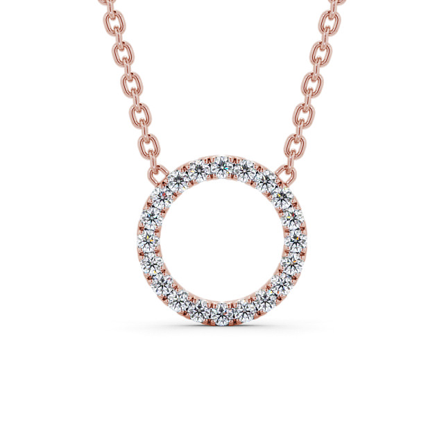Circle Round Diamond Pendant 9K Rose Gold - Carletta PNT128_RG_UP
