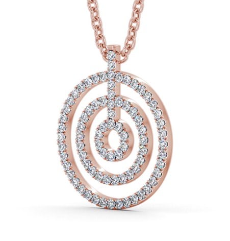 Circle Round Diamond Pendant 9K Rose Gold - Stefania PNT130_RG_THUMB1