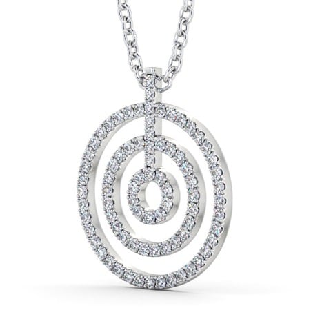 Circle Round Diamond Pendant 9K White Gold - Stefania PNT130_WG_THUMB1