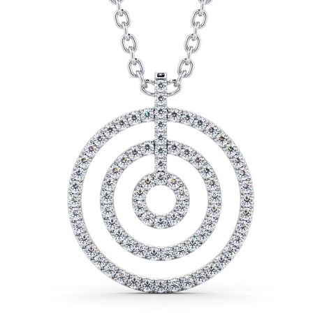  Circle Round Diamond Pendant 18K White Gold - Stefania PNT130_WG_THUMB2 