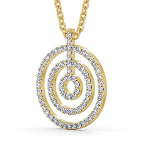 Circle Round Diamond Pendant 9K Yellow Gold - Stefania PNT130_YG_THUMB1