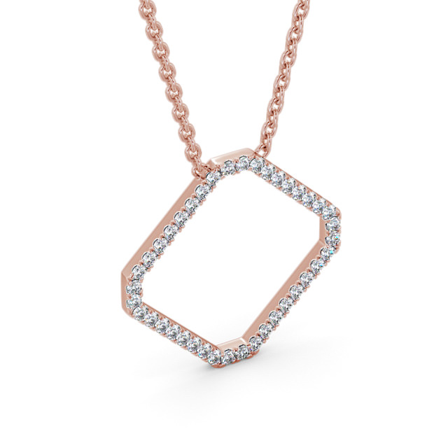 Cluster Style Diamond Pendant 9K Rose Gold - Erminia PNT131_RG_FLAT