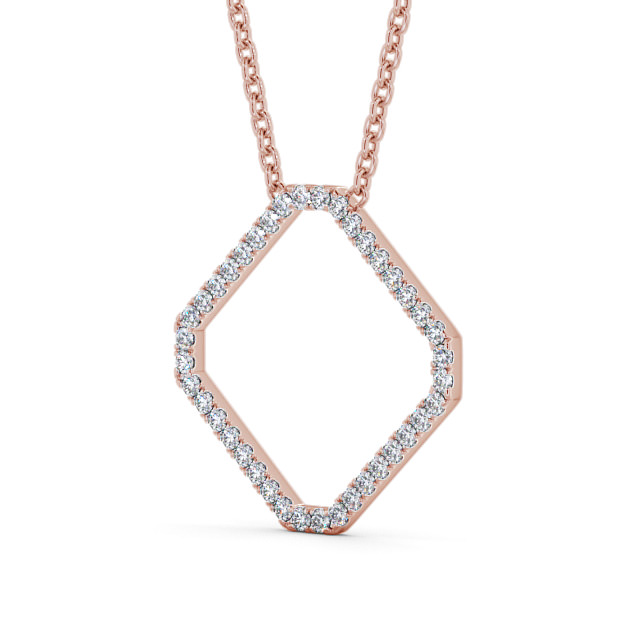 Cluster Style Diamond Pendant 9K Rose Gold - Erminia PNT131_RG_SIDE