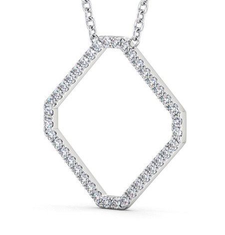  Cluster Style Diamond Pendant 18K White Gold - Erminia PNT131_WG_THUMB1 